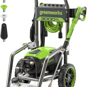 Greenworks Pro 3000 PSI Electric Pressure Washer Brushless Foldable Frame Hose Corded