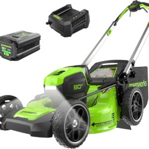 Greenworks 80V 21" Self-Propelled Cordless Lawn Mower Brushless LED Battery Charger Included