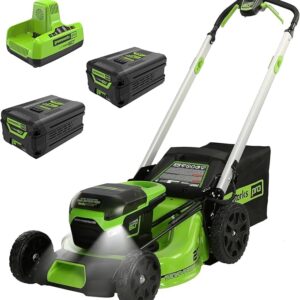 Greenworks 60V 21-Inch Self-Propelled Cordless Lawn Mower Dual Battery 3/4 Acre